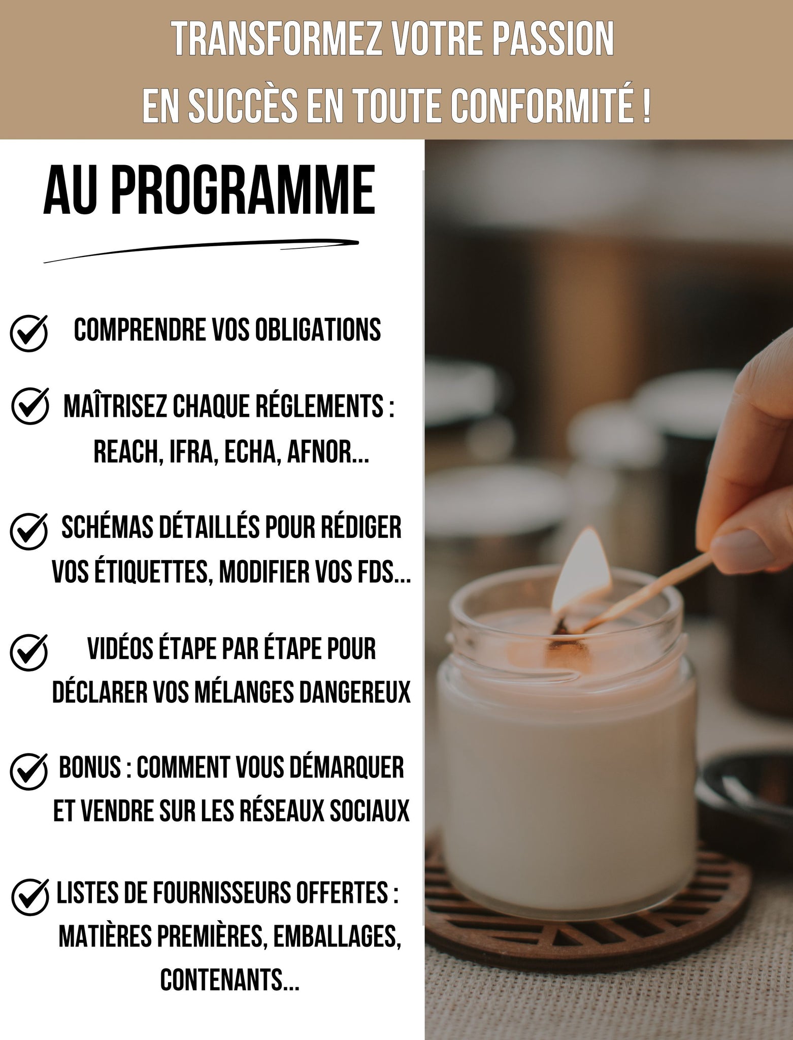 Formation complète (Édition 2025) - Vendez vos bougies en toute conformité